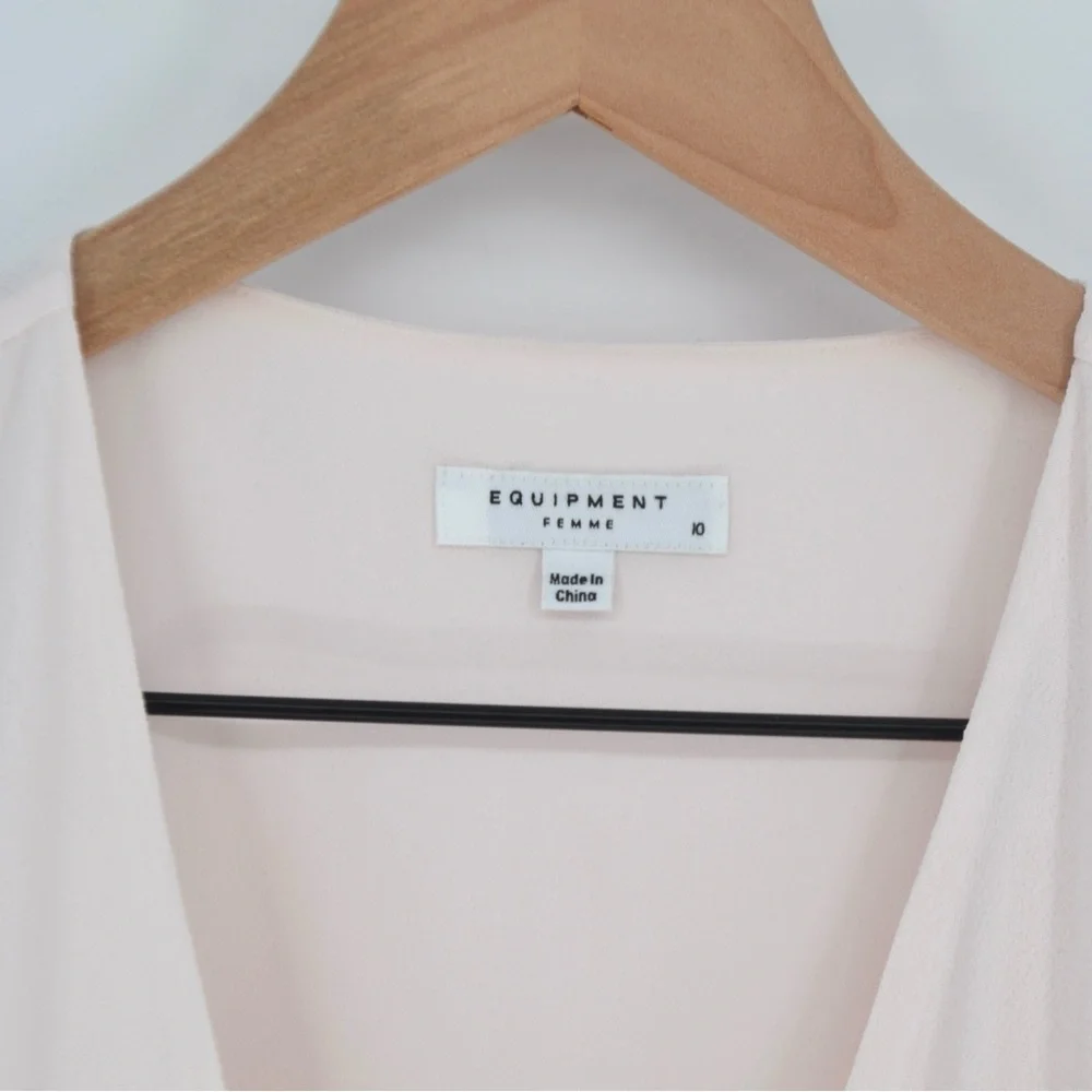 NEW Equipment Tavine Midi Wrap Dress Light Pink Size 10